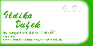 ildiko dufek business card